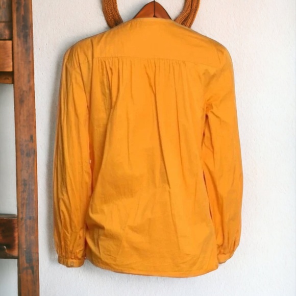 10 Crosby Gathered Derek Lam Pintucked Cotton Poplin Blouse Size 4 - Picture 4 of 11